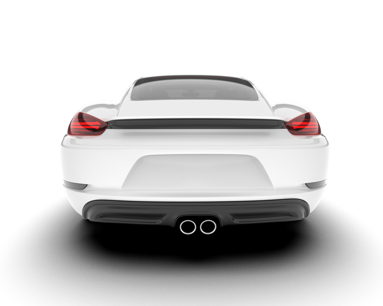 White sport car on transparent background. 3d rendering - illustration png