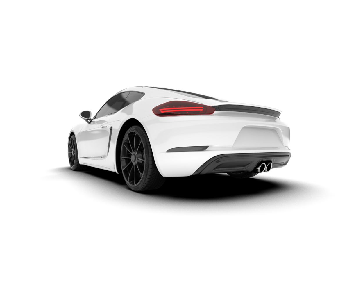White sport car on transparent background. 3d rendering - illustration png