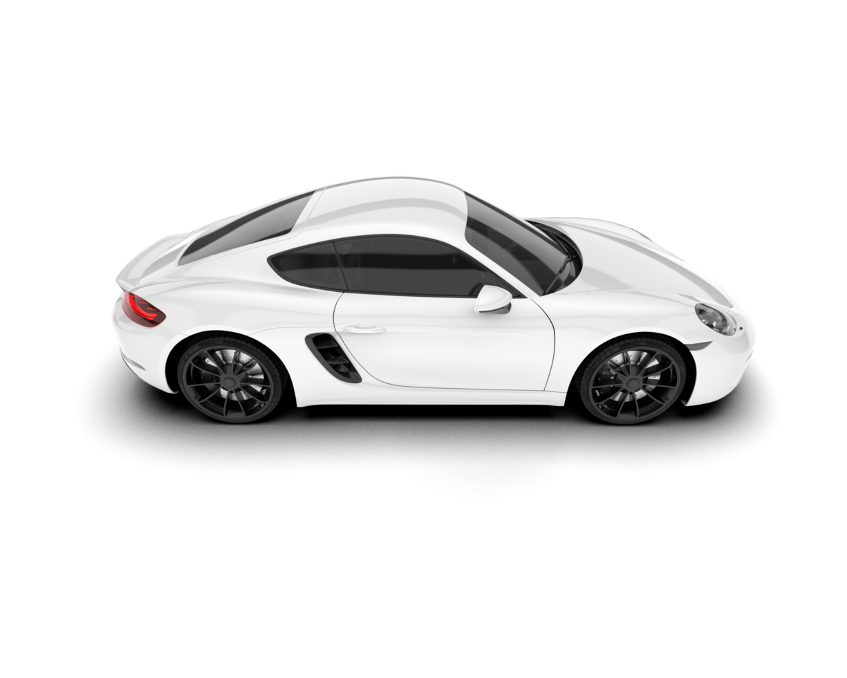 White sport car on transparent background. 3d rendering - illustration png