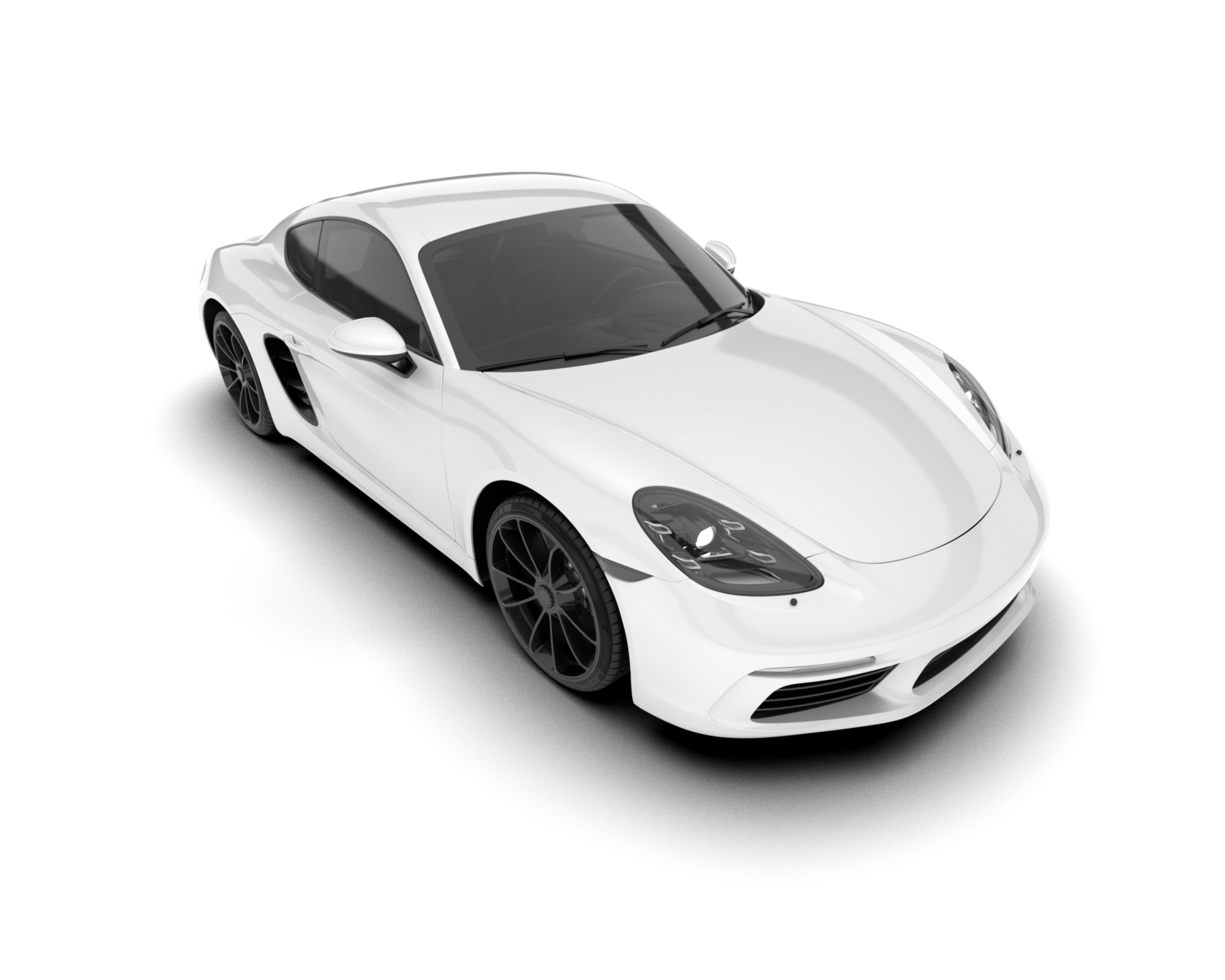 White sport car on transparent background. 3d rendering - illustration png