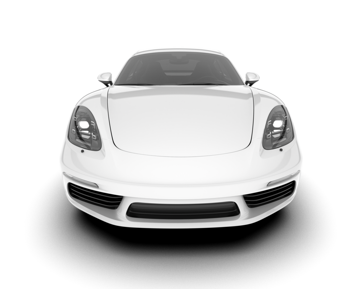 White sport car on transparent background. 3d rendering - illustration png