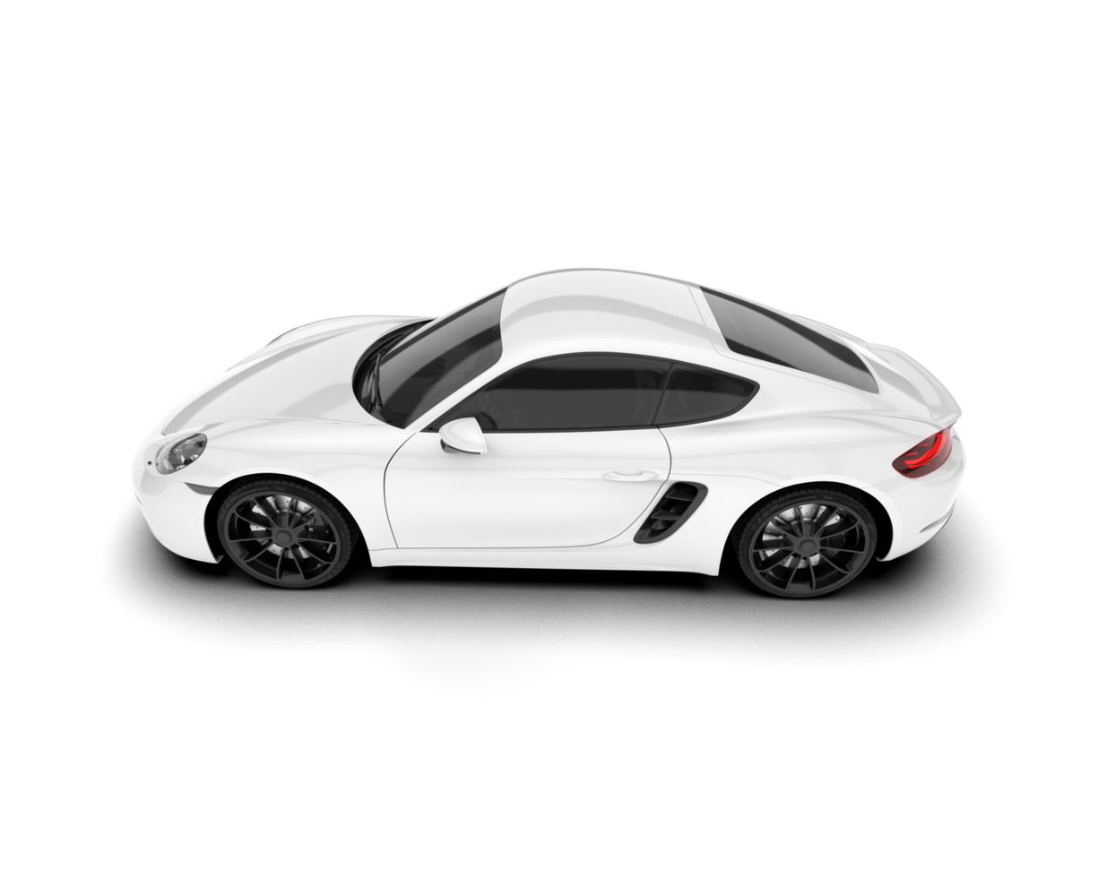White sport car on transparent background. 3d rendering - illustration png