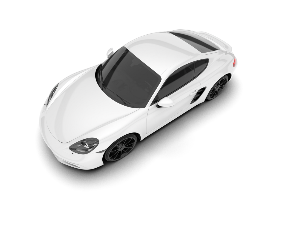 White sport car on transparent background. 3d rendering - illustration png