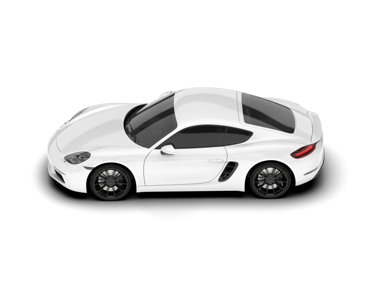 White sport car on transparent background. 3d rendering - illustration png