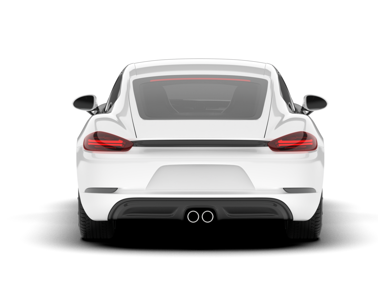White sport car on transparent background. 3d rendering - illustration png