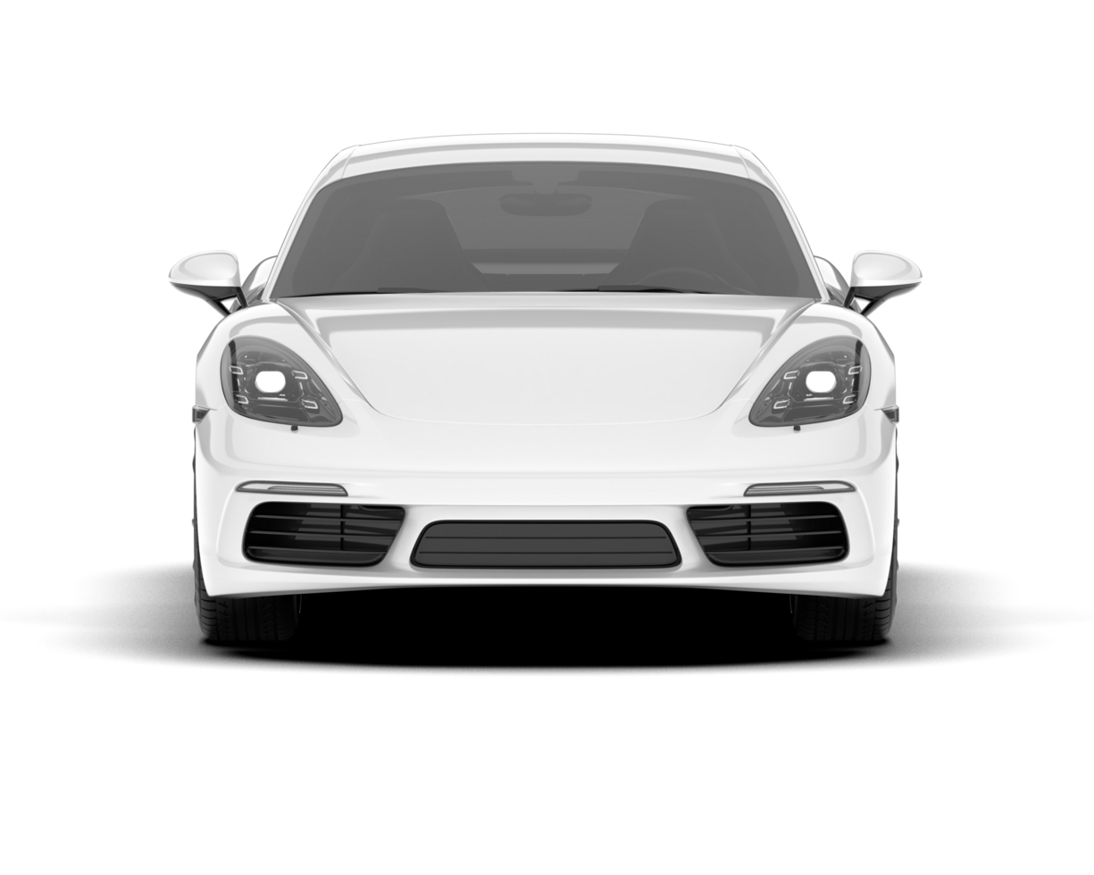 White sport car on transparent background. 3d rendering - illustration png