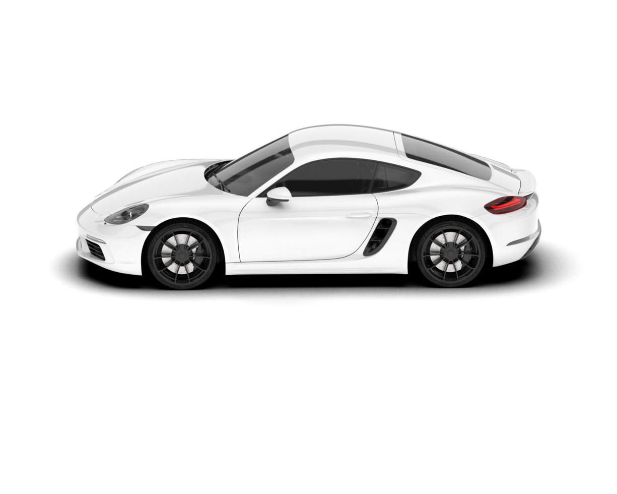 White sport car on transparent background. 3d rendering - illustration png