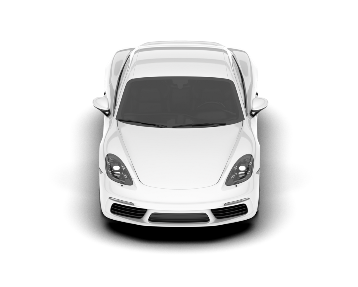 White sport car on transparent background. 3d rendering - illustration png
