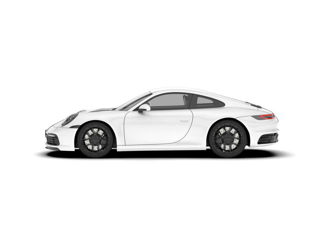 White sport car on transparent background. 3d rendering - illustration png