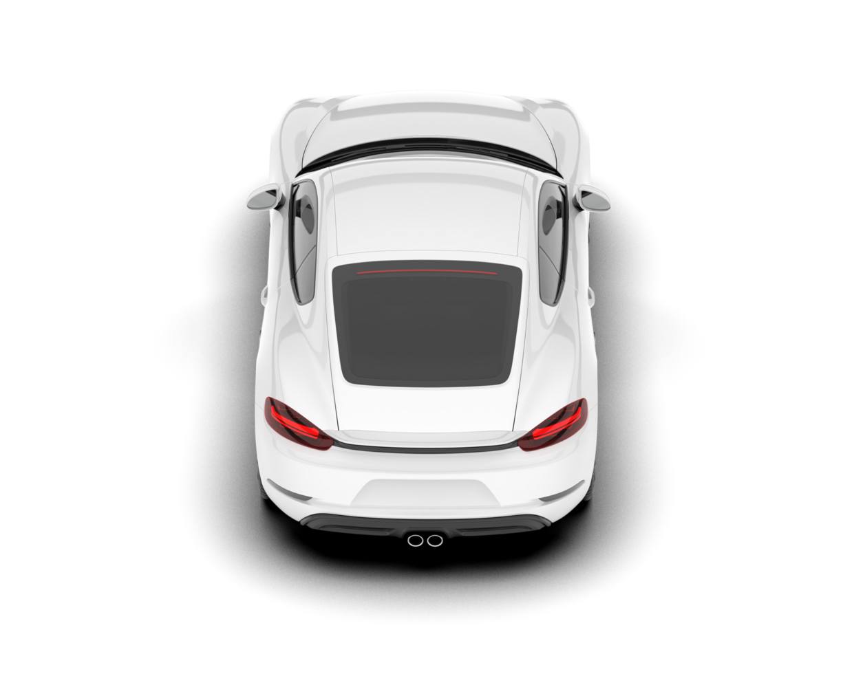 White sport car on transparent background. 3d rendering - illustration png