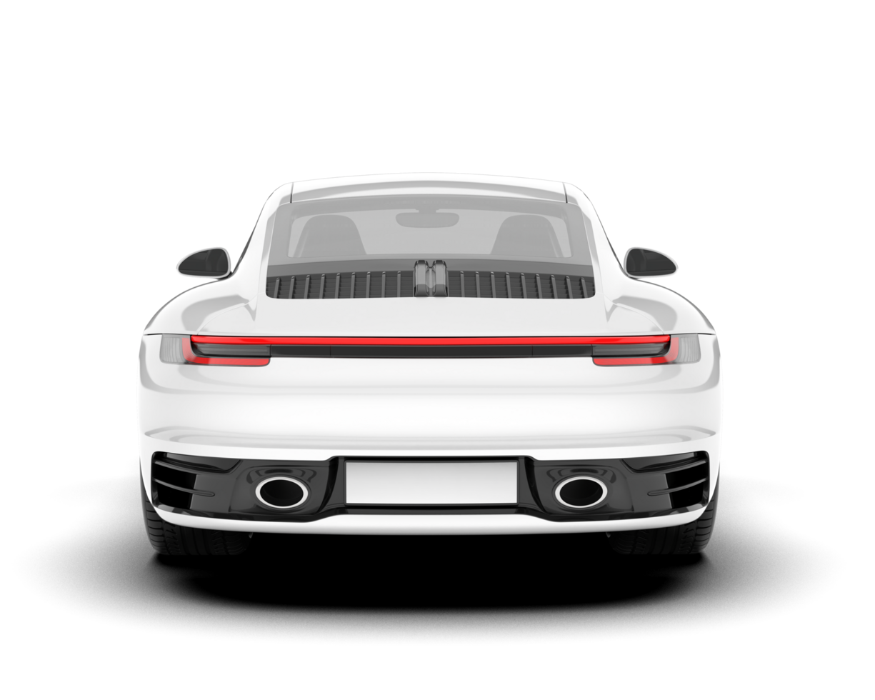 White sport car on transparent background. 3d rendering - illustration png