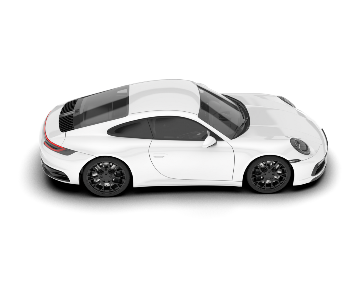 White sport car on transparent background. 3d rendering - illustration png