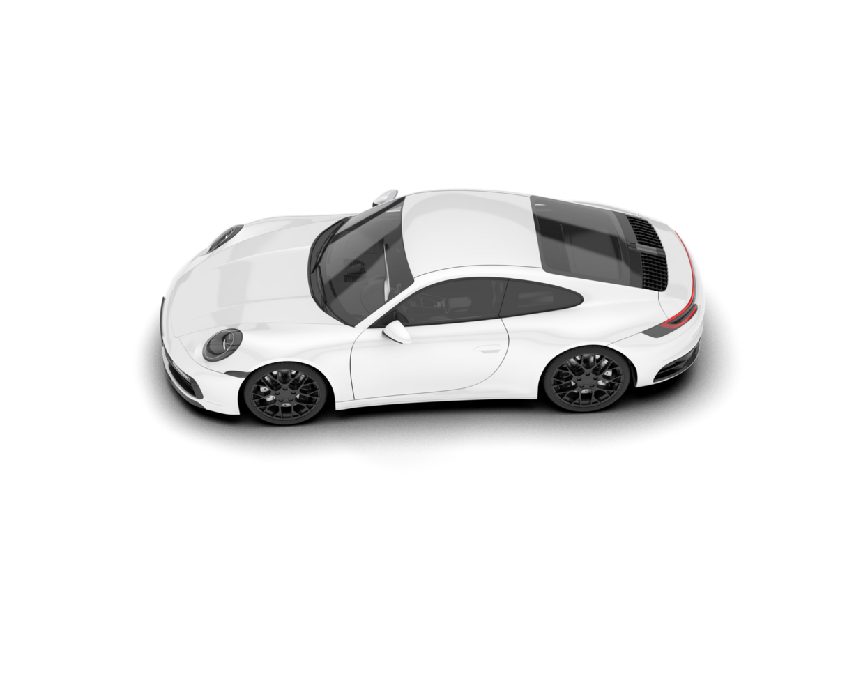 White sport car on transparent background. 3d rendering - illustration png