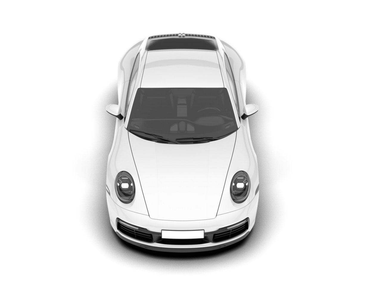 White sport car on transparent background. 3d rendering - illustration png