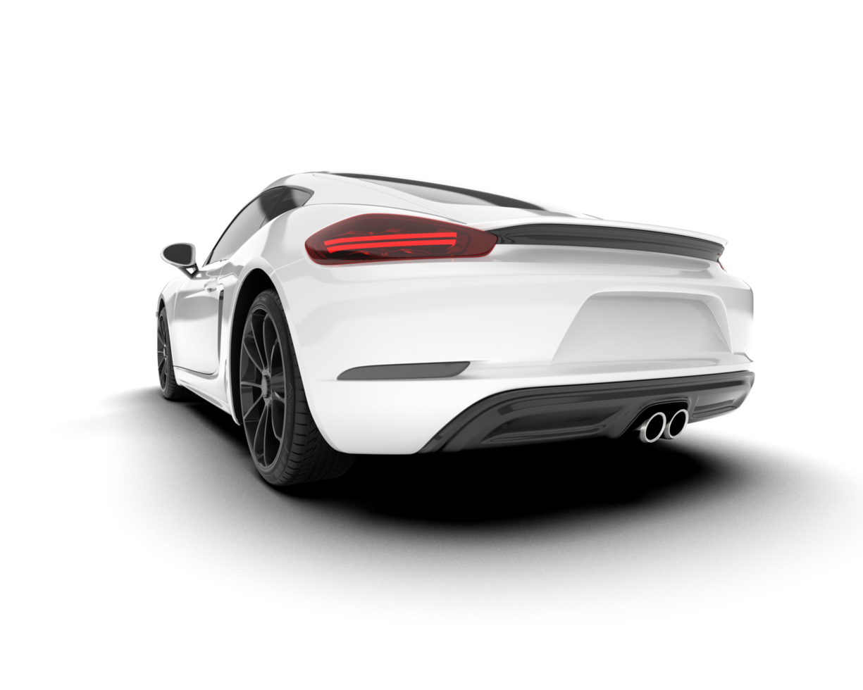 White sport car on transparent background. 3d rendering - illustration png