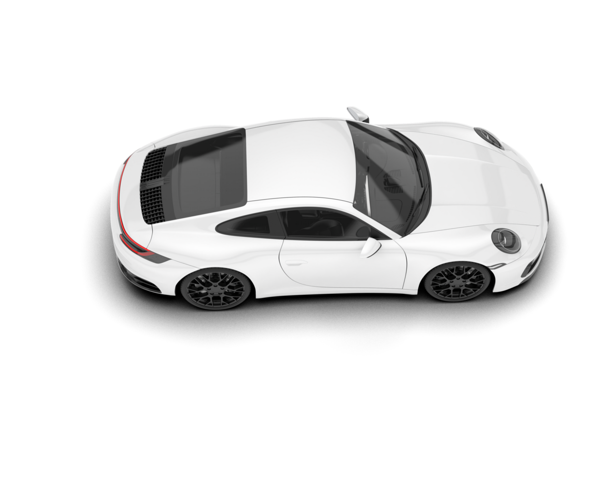 White sport car on transparent background. 3d rendering - illustration png