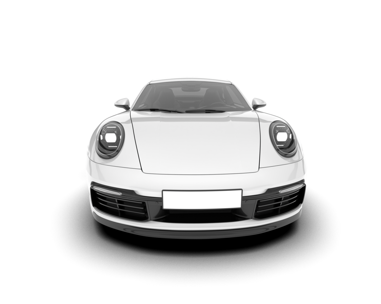 White sport car on transparent background. 3d rendering - illustration png