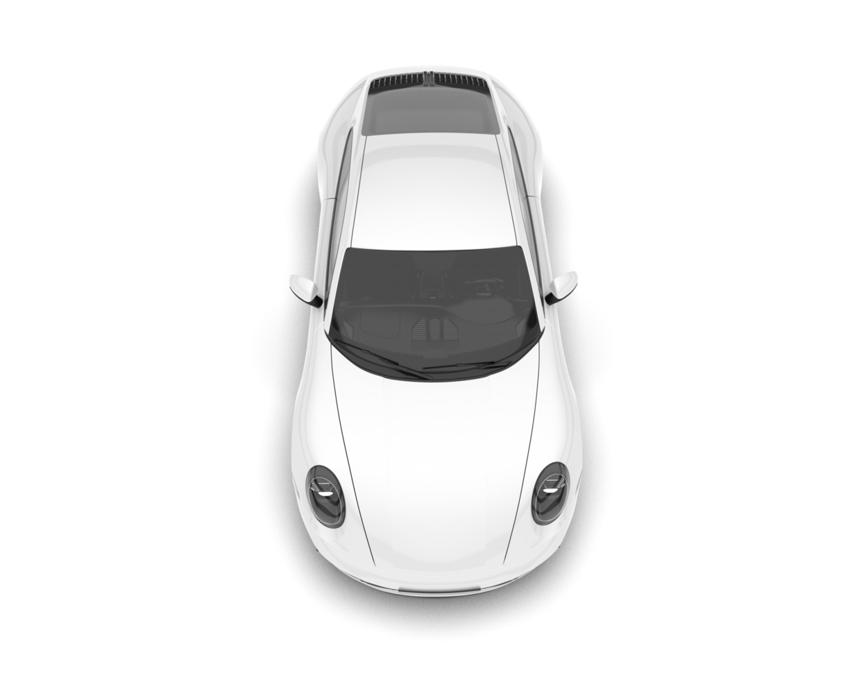 White sport car on transparent background. 3d rendering - illustration png