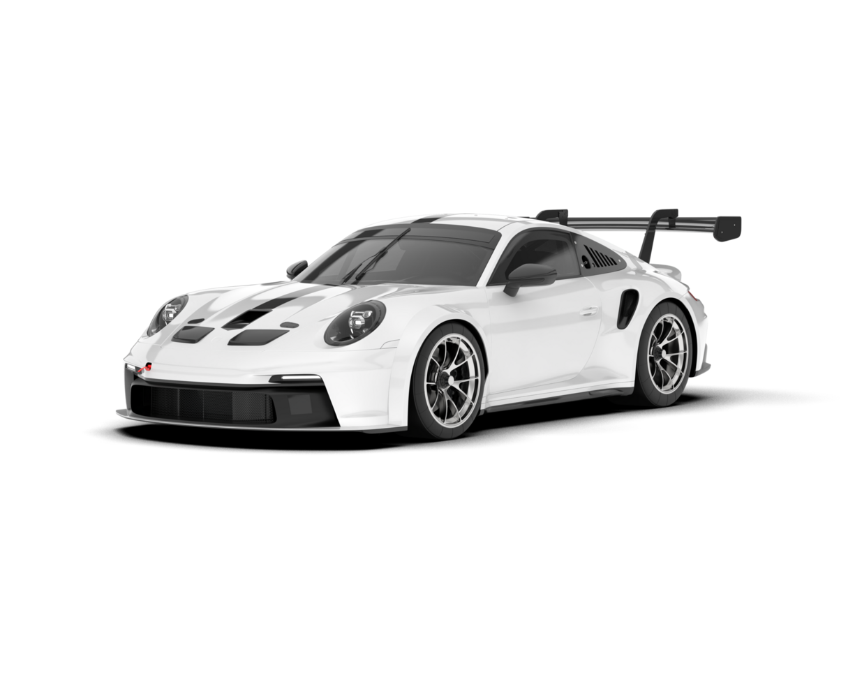 White sport car on transparent background. 3d rendering - illustration png