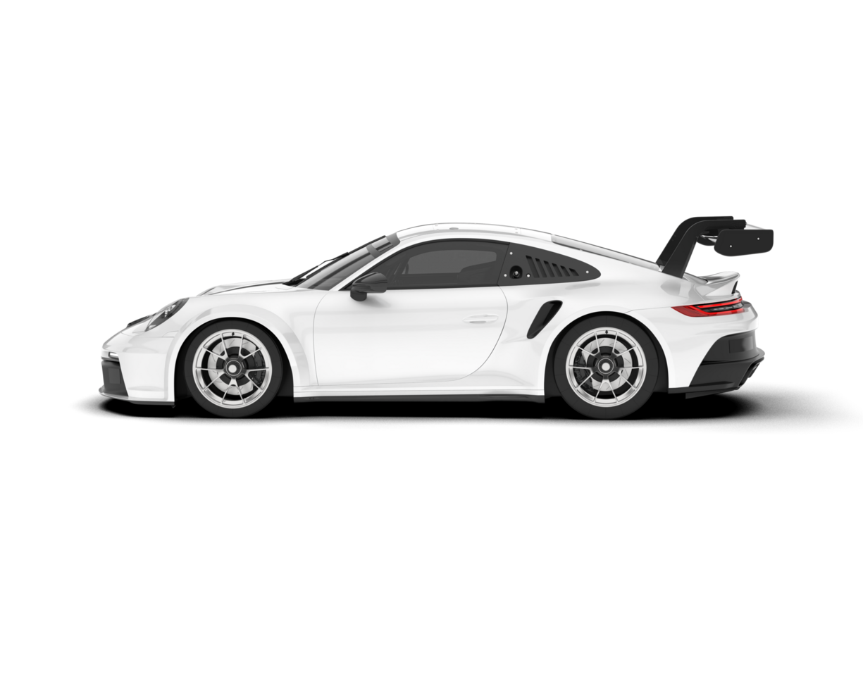 White sport car on transparent background. 3d rendering - illustration png