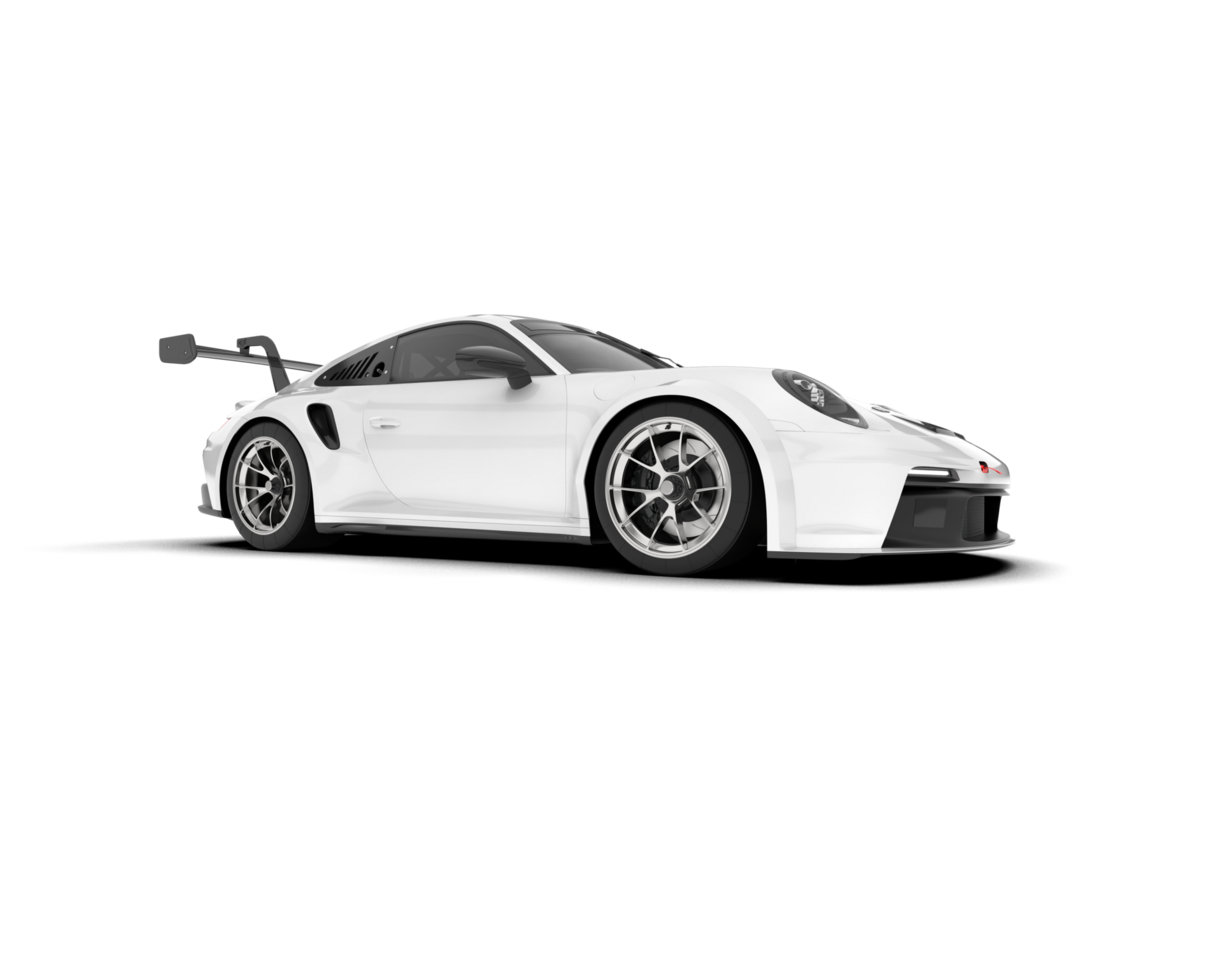 White sport car on transparent background. 3d rendering - illustration png