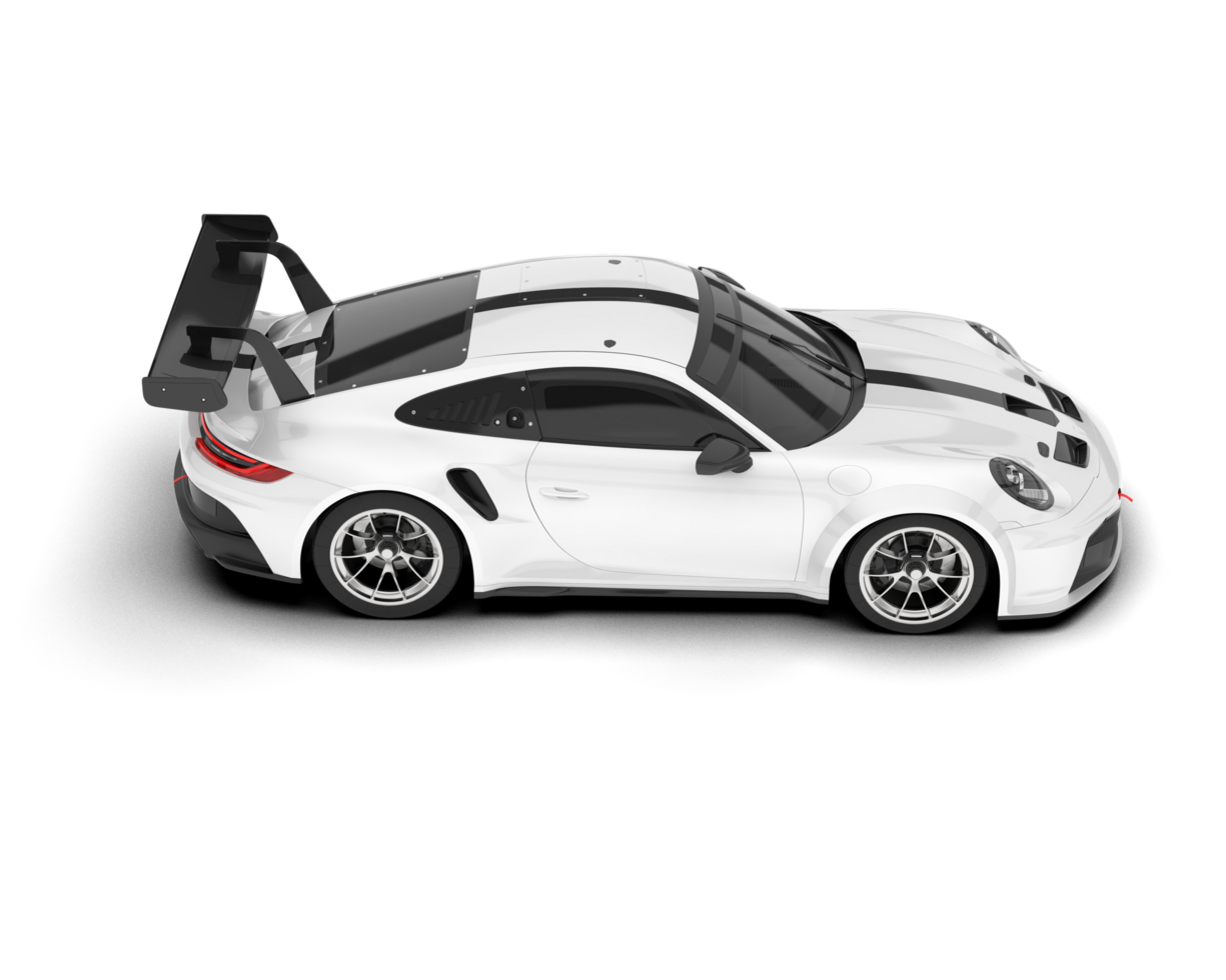 White sport car on transparent background. 3d rendering - illustration png