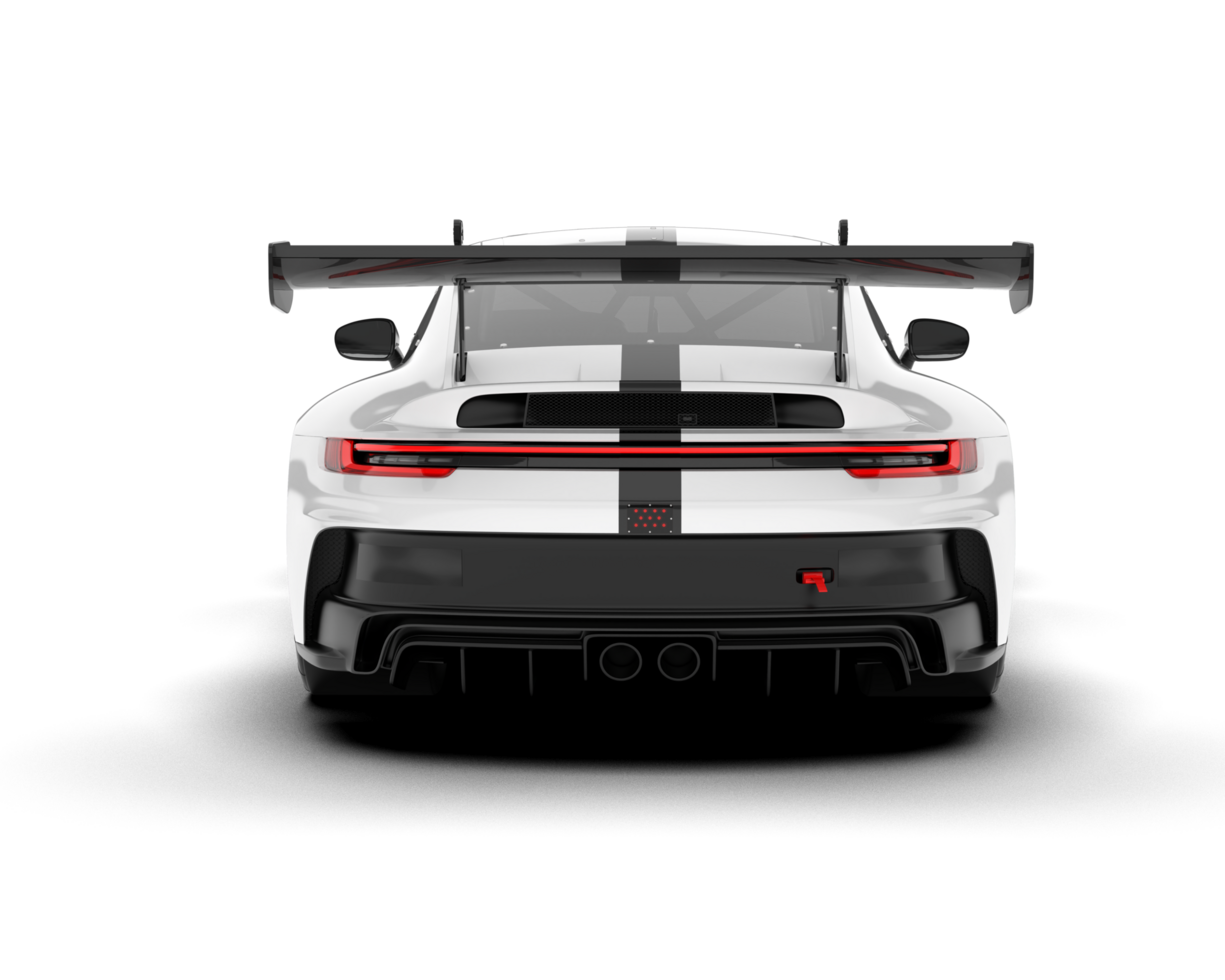 White sport car on transparent background. 3d rendering - illustration png
