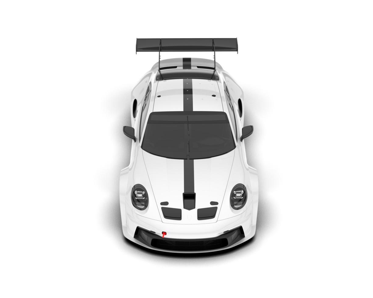 White sport car on transparent background. 3d rendering - illustration png