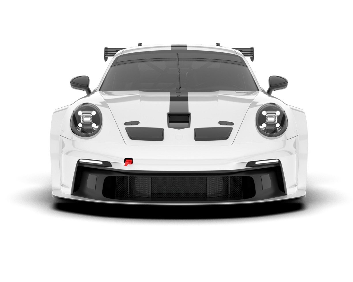 White sport car on transparent background. 3d rendering - illustration png