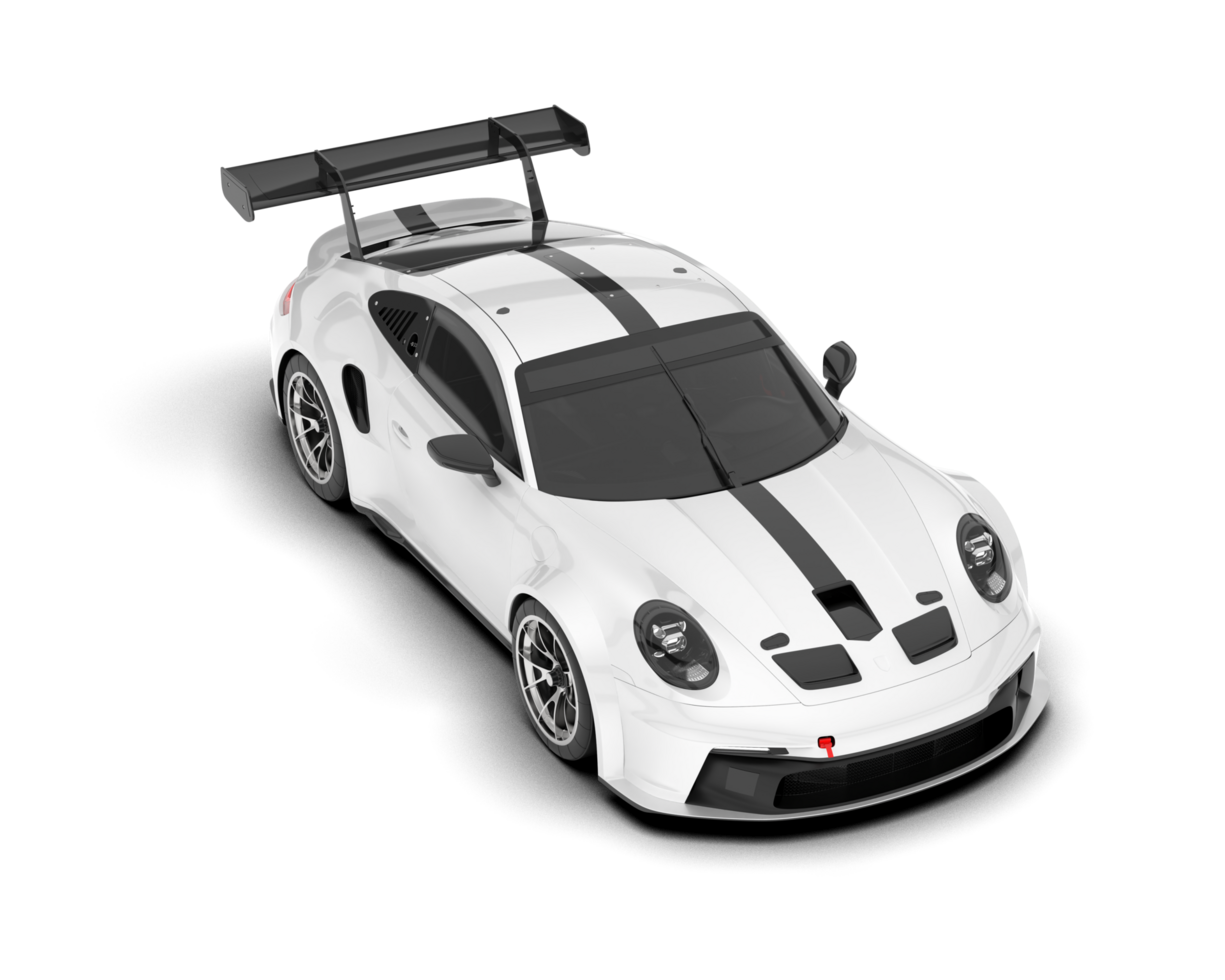 White sport car on transparent background. 3d rendering - illustration png