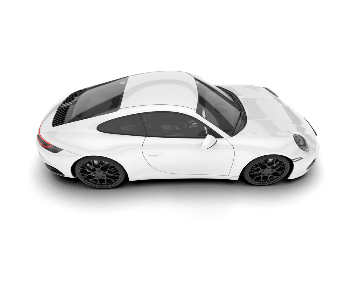 White sport car on transparent background. 3d rendering - illustration png