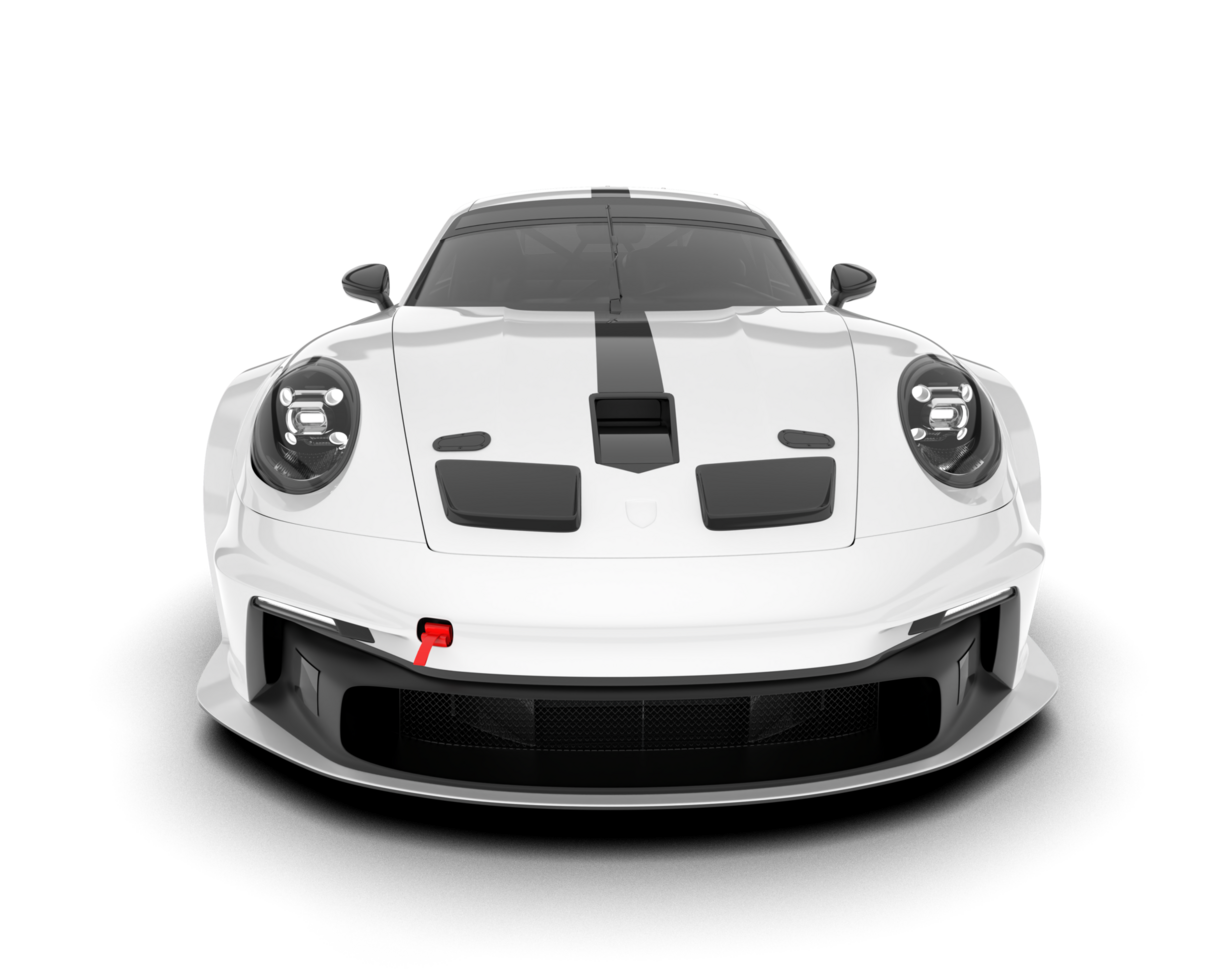 White sport car on transparent background. 3d rendering - illustration png