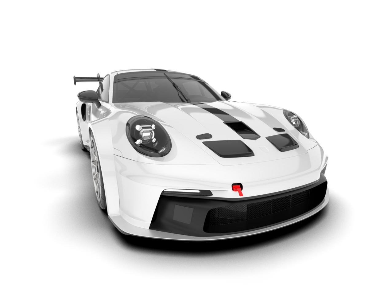 White sport car on transparent background. 3d rendering - illustration png