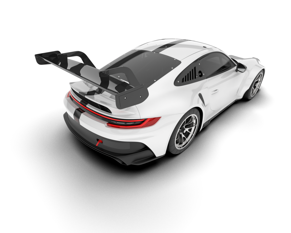 White sport car on transparent background. 3d rendering - illustration png