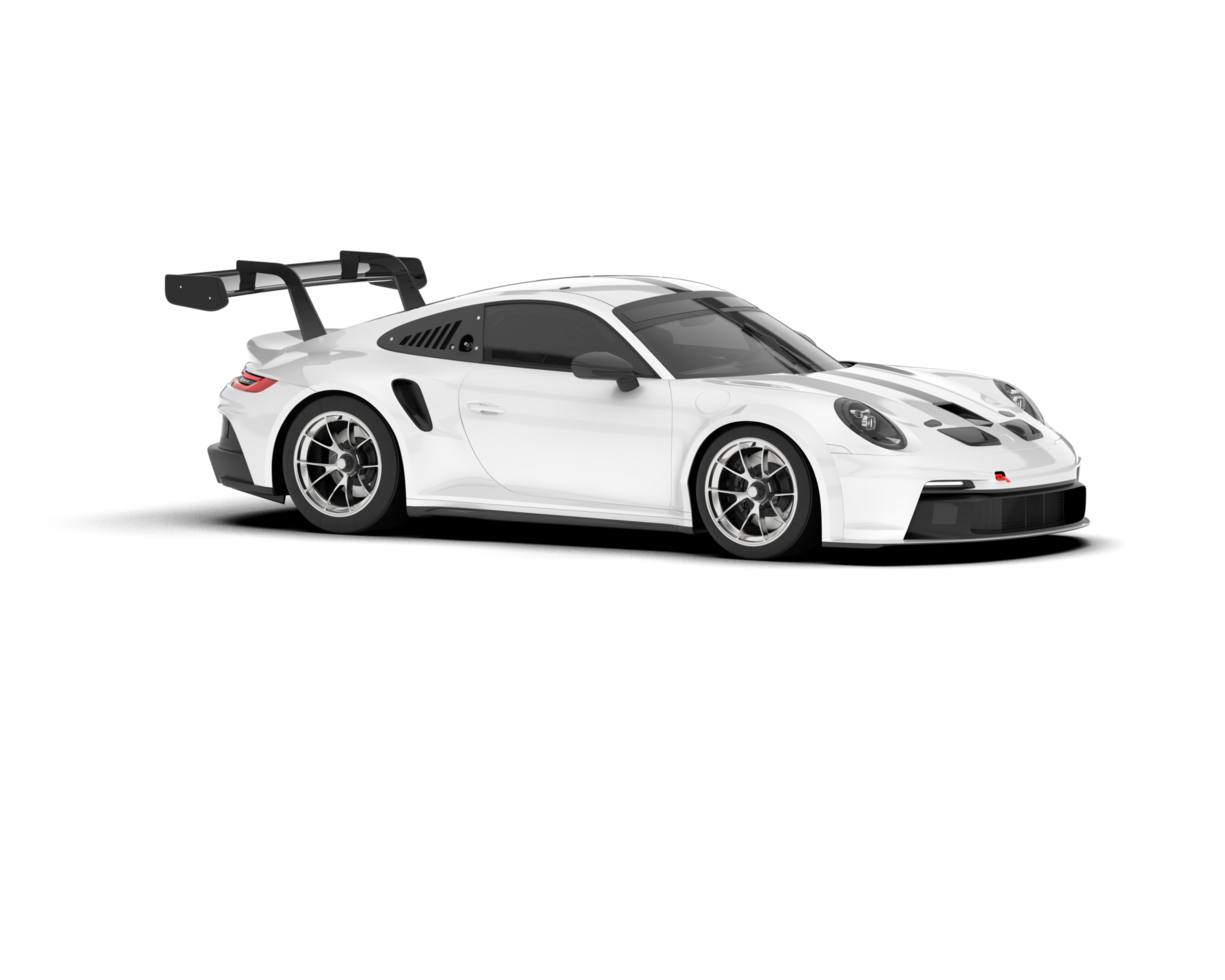 White sport car on transparent background. 3d rendering - illustration png