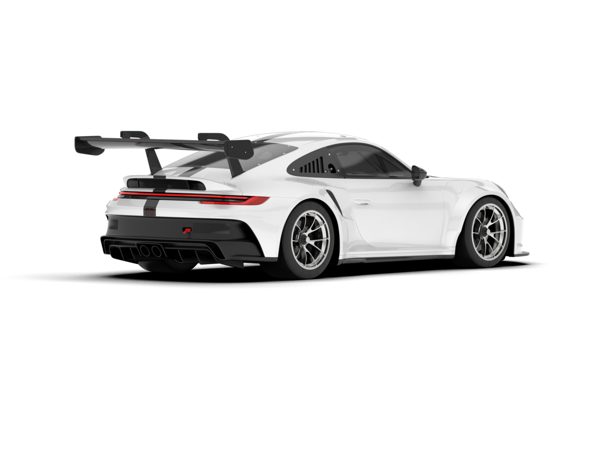 White sport car on transparent background. 3d rendering - illustration png