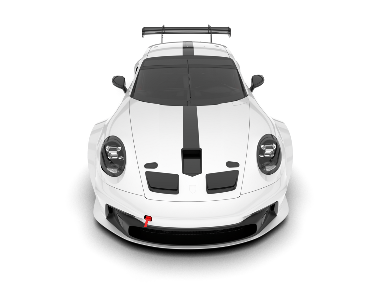 White sport car on transparent background. 3d rendering - illustration png