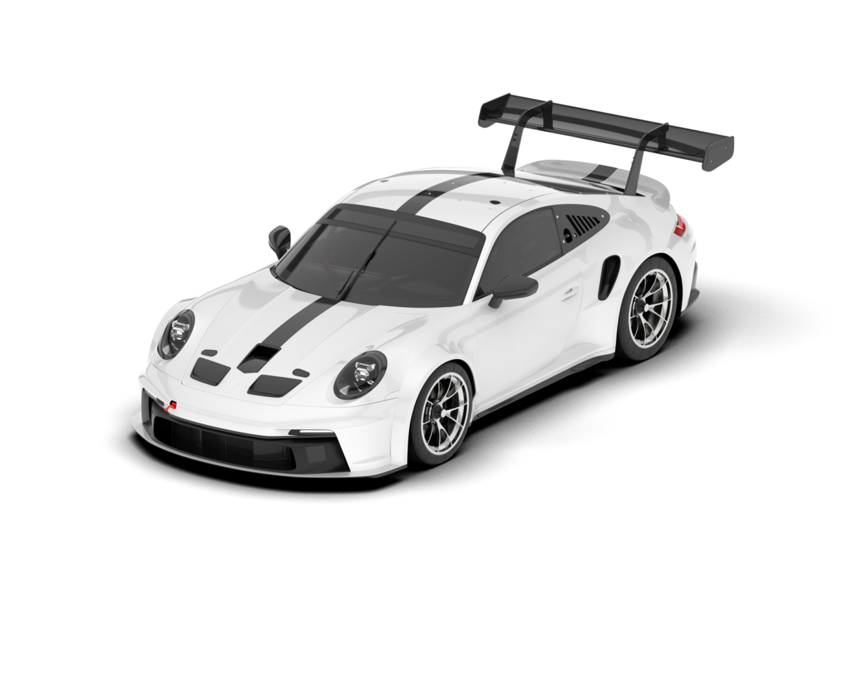 White sport car on transparent background. 3d rendering - illustration png