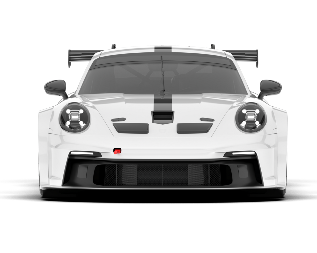 White sport car on transparent background. 3d rendering - illustration png
