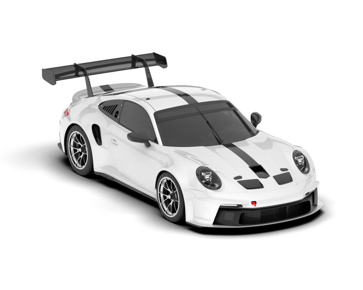 White sport car on transparent background. 3d rendering - illustration png