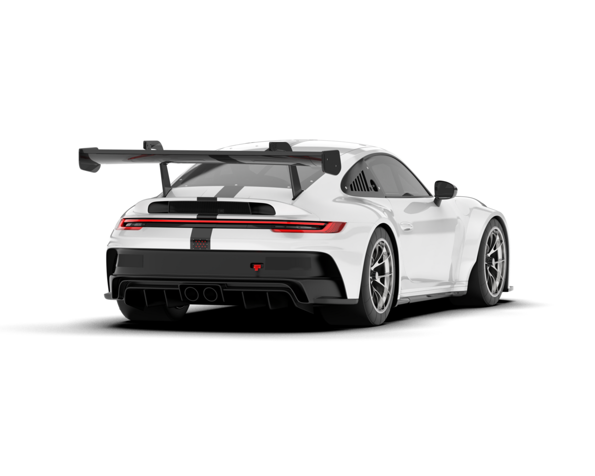 White sport car on transparent background. 3d rendering - illustration png