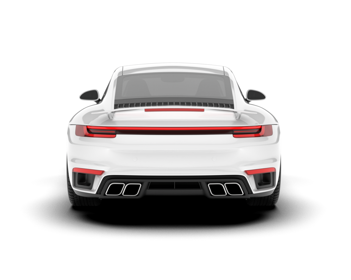 White sport car on transparent background. 3d rendering - illustration png