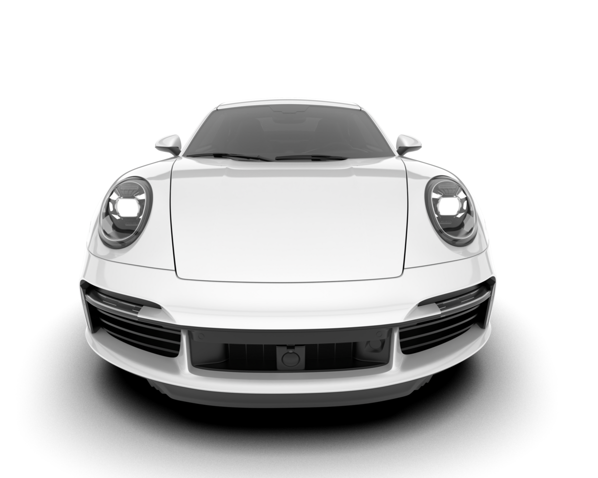 blanc sport voiture sur transparent Contexte. 3d le rendu - illustration png