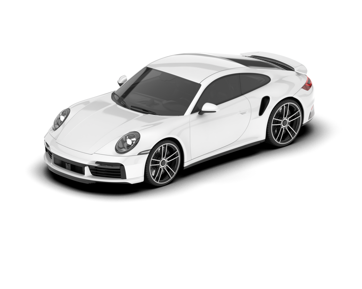 blanco deporte coche en transparente antecedentes. 3d representación - ilustración png