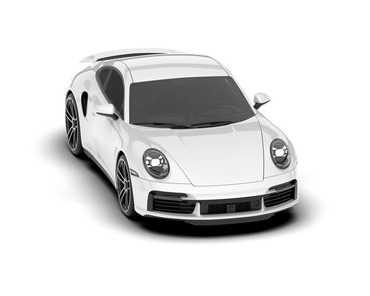 blanc sport voiture sur transparent Contexte. 3d le rendu - illustration png