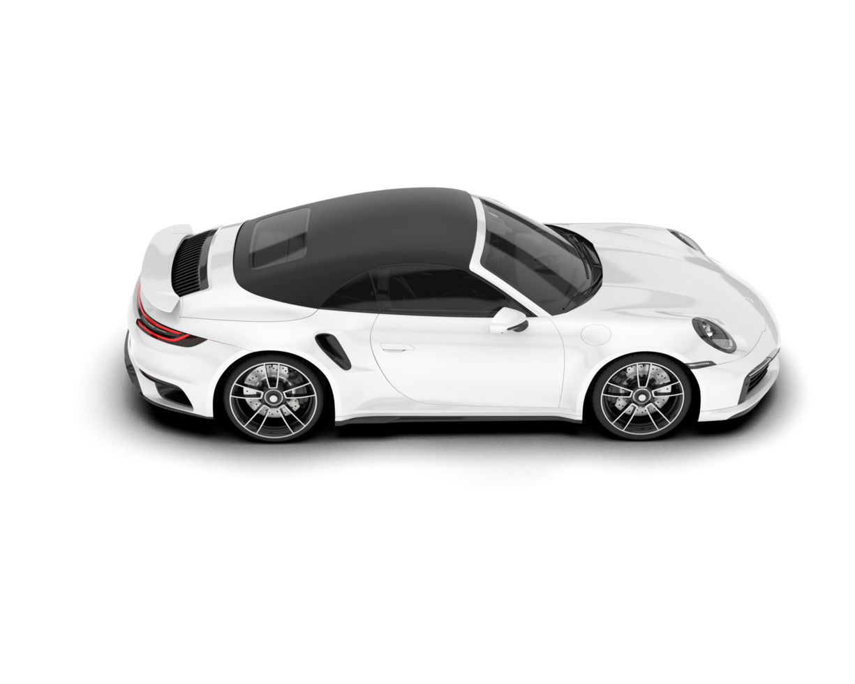 White sport car on transparent background. 3d rendering - illustration png