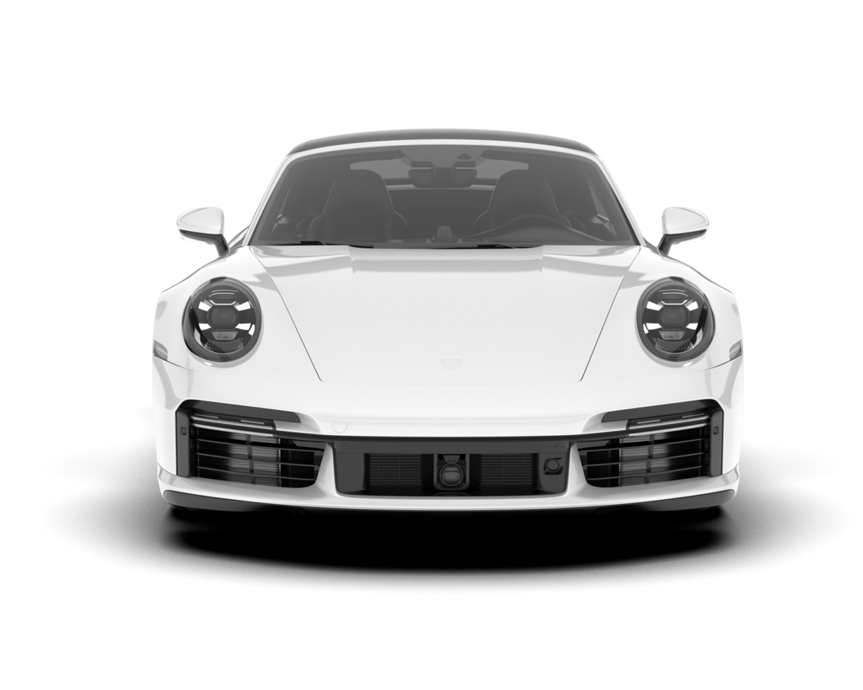 White sport car on transparent background. 3d rendering - illustration png