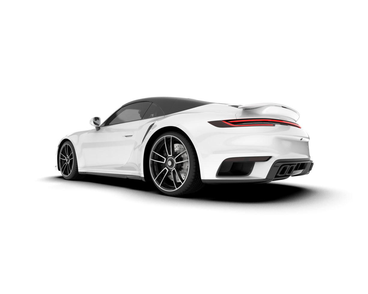 White sport car on transparent background. 3d rendering - illustration png