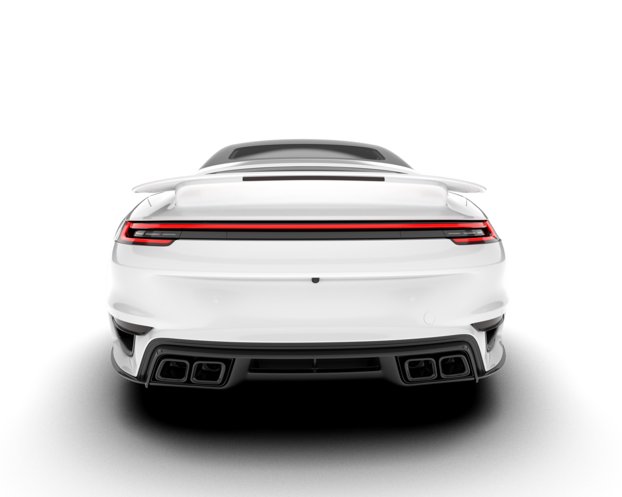 White sport car on transparent background. 3d rendering - illustration png