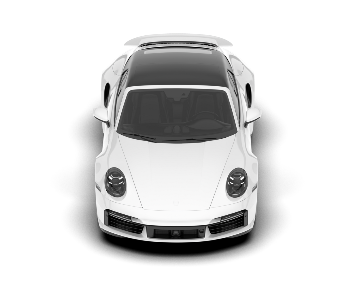 White sport car on transparent background. 3d rendering - illustration png